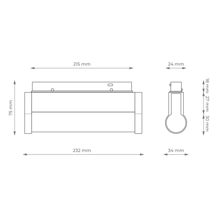 Reflektor szynowy magnetyczny liniowy regulowany 12W czarny M-LINE