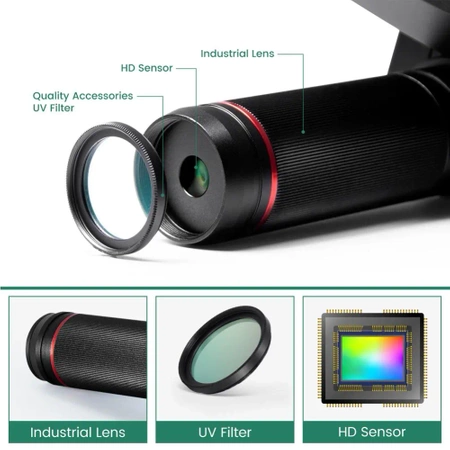 Mikroskop HDMI do lutowania SMD, serwisu elektroniki i kontroli PCB, ekran 7″ – Andonstar AD407