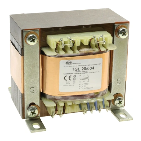 Transformator głośnikowy Indel TGL 20/004, 20 W, 3,5 kΩ/8 Ω, Push-Pull EL84