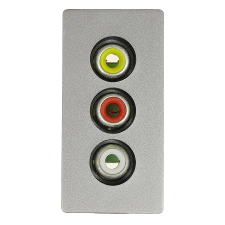 Moduł 1/2 - 3 gniazda RCA Audio&Video - szary - kompatybilny z ramkami Tawoia Glass