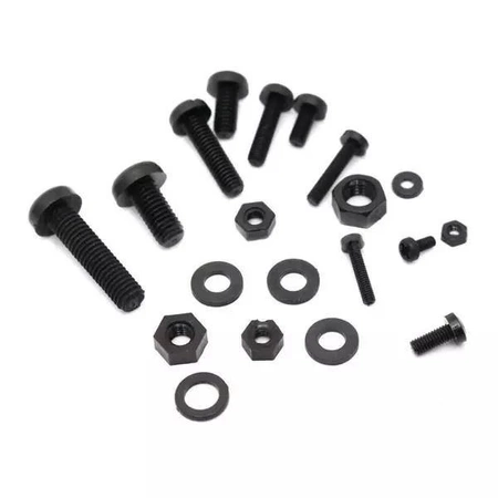 Zestaw 350szt nylonowych śrub, nakrętek M3 - czarny nylon