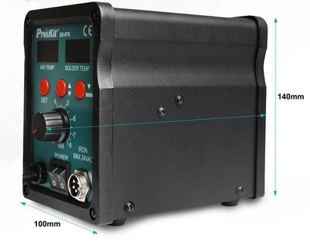 Stacja lutownicza hotair 700W 120L/min + lutownica 60W SS-979B Proskit
