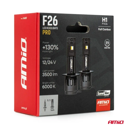 Żarówki samochodowe LED F26 PRO LumiTec LIMITED +130% DUO FULL CANBUS H1 12/24V AMIO 04869