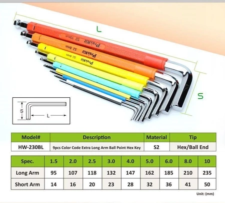 Zestaw kluczy imbusowych HW-230BL Proskit