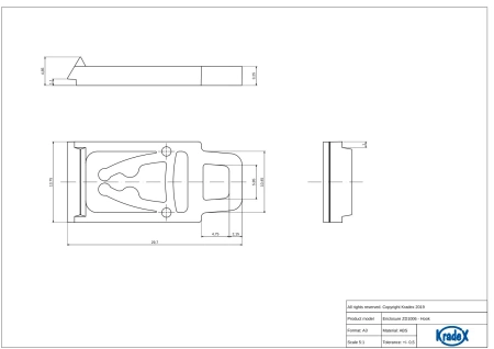 Obudowa modułowa na szynę DIN ZD3006J, 90 × 107 × 33,3 mm, ABS V0, Kradex