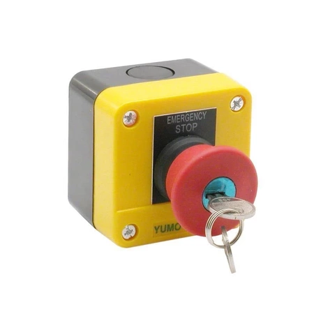 Przełącznik bezpieczeństwa w obudowie 68x68x50mm, ON-OFF, 1 tor, czerwony, stacyjka