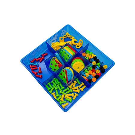 Zestaw konstrukcyjny: kreatywna mozaika w walizce z śrubami i wkrętarką 261 elementów