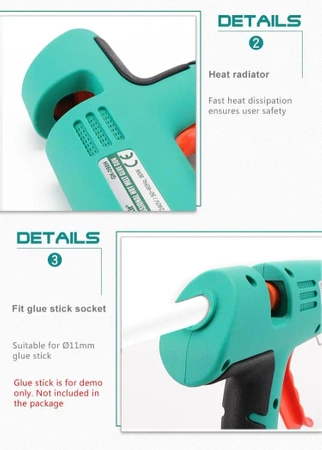 Pistolet do kleju na gorąco Proskit GK-390B, sztyfty 11mm, 80W
