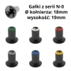 Gałka z kołnierzem do potencjometru na oś 6mm - 18x19mm - czarna, szary znacznik - N-0