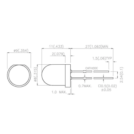 Dioda LED f8 zielona 60mcd