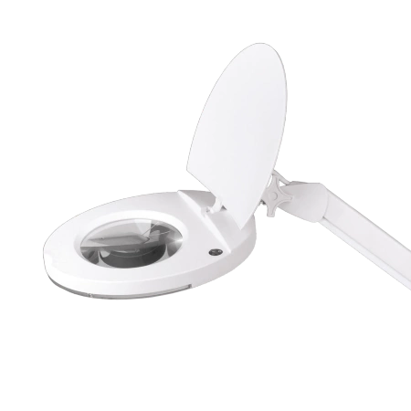 Lampa stołowa 8W LED z lupą 5 dioptrii biała, mocowanie do blatu, 6500K, 650lm