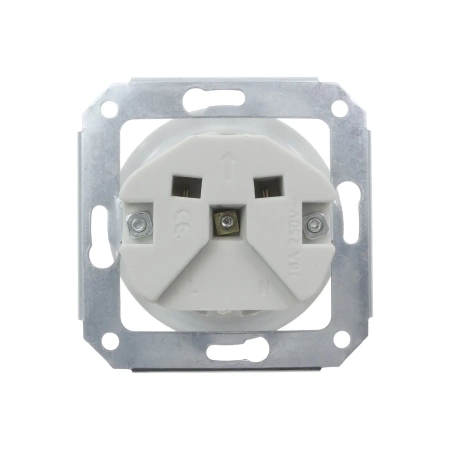 Gniazdo elektryczne Schuko ceramiczne okrągłe bez ramki, montaż podtynkowy, kolor biały Ceramic Loft