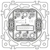Włącznik podwójny, okrągły, czarny, podtynkowy, moduł bez ramki, 10 A, OVAL