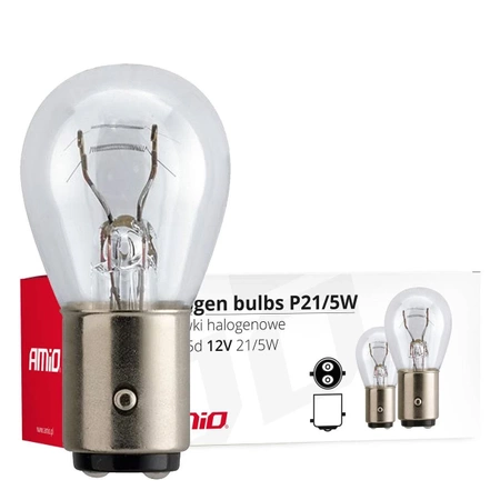 Żarówka samochodowa halogenowa 12V P21/5W BAY15D 21W/5W (E4) AMIO-01488