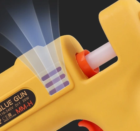 Pistolet do kleju na gorąco, sztyfty 7mm, 20W, etui