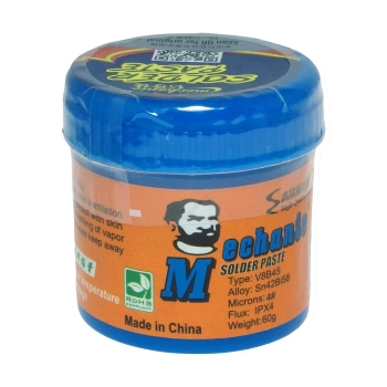 Pasta lutownicza V8B45, Sn42/Bi58 bezołowiowa, 138°C, słoiczek 60 g, Mechanic