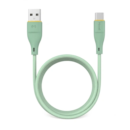 Kabel USB-A - USB-C, 2,4 A, 1 m, zielony, Miccell, MIC-004039