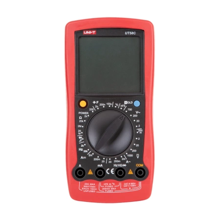 Multimetr Uni-T UT-58C, 2000 zliczeń, napięcie do 1000 V DC, pomiar temperatury i częstotliwości