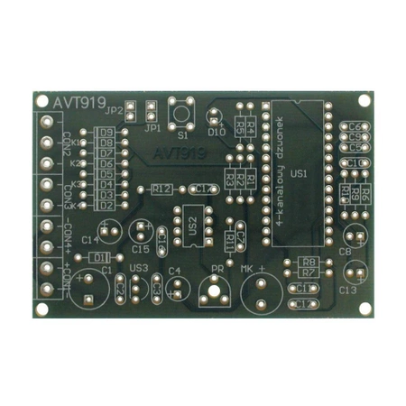 Dzwonek 4-kanałowy z nagrywanymi komunikatami - PCB do projektu AVT 919