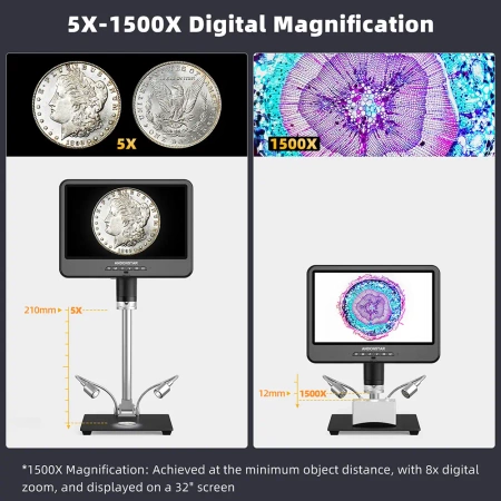 Mikroskop 4K do lutowania SMD, diagnostyki PCB i dokumentacji napraw, ekran IPS 10,1″ – Andonstar AD208S-PRO