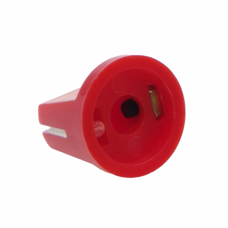 Gałka do potencjometru na oś 6mm - 19x14mm - z bakelitu, czerwona z białym znacznikiem - KN-19-14