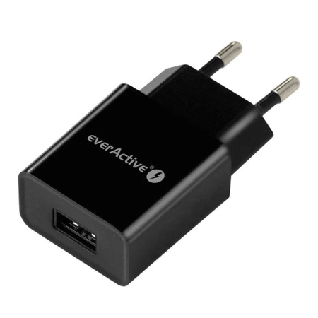 Ładowarka USB 2.4A, ładowarka sieciowa iQ Smart Charging, czarna, everActive SC200B