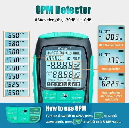 Miernik mocy optycznej światłowodów, Proskit MT-7615