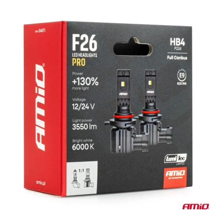 Żarówki samochodowe LED F26 PRO LumiTec LIMITED +130% DUO FULL CANBUS HB4 9006 12/24V AMIO 04875