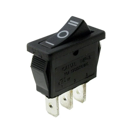 Przełącznik klawiszowy ON-OFF-ON MR3H30C6BBNWC, czarny bez podświetlenia, Canal