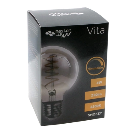 Żarówka LED E27 Filament dimmable G80 250lm 4W 2200K dymiona