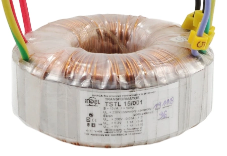 Transformator toroidalny 15VA Indel TSTL 15/001 230V (200V, 0-6.3V-9V) do wzmacniaczy lampowych