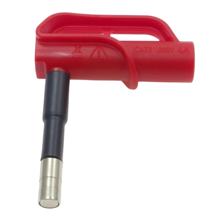 Adapter - gniazdo izolowane z tuleją 4mm / styk magnetyczny 6mm czerwony