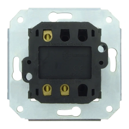 Włącznik światła schodowy obrotowy ceramiczny, okrągły z ramką, podtynkowy biały - Seria Ceramic Loft