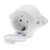 Gniazdo elektryczne bryzgoszczelne IP44 z klapką, montaż natynkowy, kolor biały, seria Retro PRL
