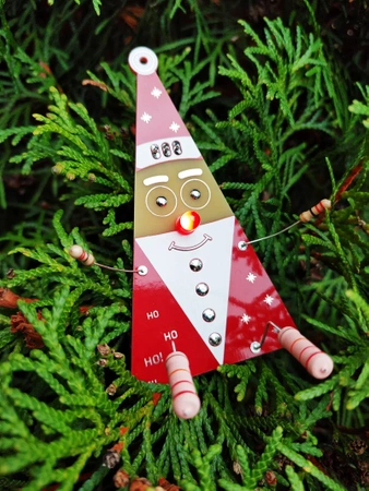 Pomysłowy Mikołaj LED - ozdoba DIY, zestaw do nauki lutowania, XMAS5
