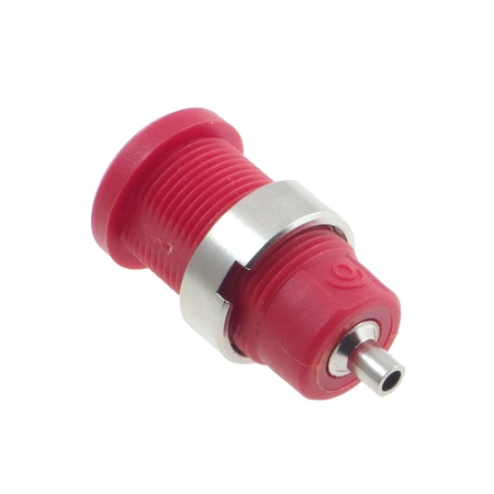 Gniazdo bezpieczne 4mm lutowane tuleja 25A czerwone