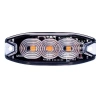 Lampa błyskowa LED do pojazdu, SLIM, 9W, 3 LED, światło pomarańczowe, R65 R10, 12V/24V, LW0036