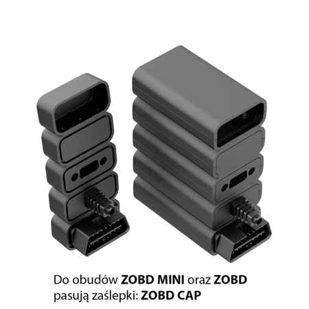 Obudowa OBD + wtyk OBD + zaślepka pełna, ABS, czarny