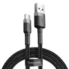 Kabel USB-A - USB-C, 3 A, 0,5 m, szaro-czarny, Baseus, CATKLF-AG1