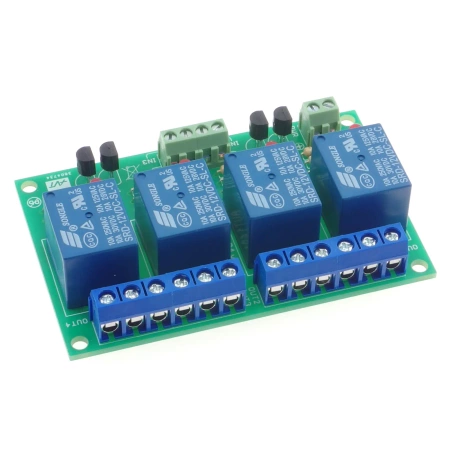 Moduł przekaźnikowy do automatyki - 4 kanały 12 V / 10 A - zlutowany KIT AVT 1691
