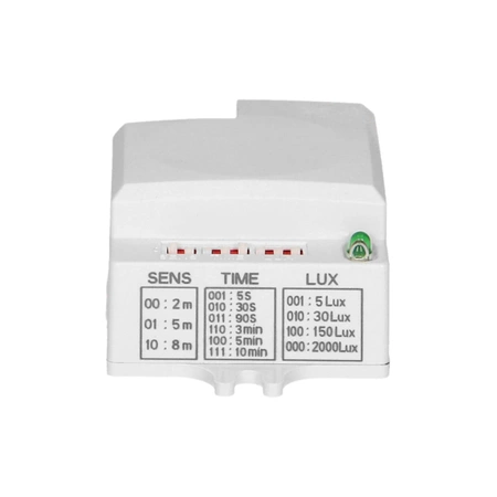 Mikrofalowy mini czujnik ruchu PIR, 360/180st. IP20, 1200W