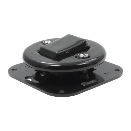 Włącznik światła pojedynczy dwubiegunowy ceramiczny, kwadratowy z ramką, podtynkowy czarny Ceramic Loft