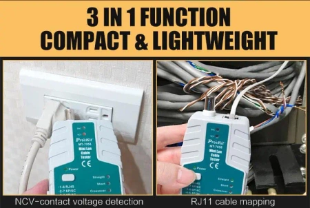 Tester LAN RJ45, RJ11, RJ12, BNC, NCV, Proskit MT-7058
