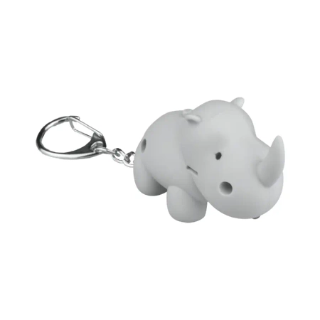 Latarka LED brelok z dźwiękiem – zwierzaki SAFARI: żyrafa, lew, nosorożec, zebra