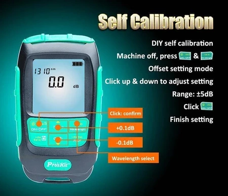 Miernik mocy optycznej światłowodów, Proskit MT-7618