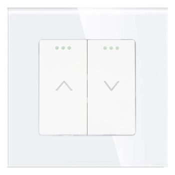 Włącznik szklany żaluzji rolet - biały - Tawoia Glass