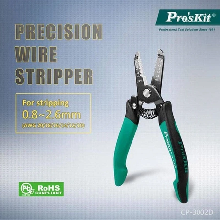 Precyzyjny ściągacz izolacji do przewodów 0.8-2.6 mm ProsKit CP-3002D