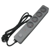 Listwa zasilająca 4 gniazda z wyłącznikiem FMP4015G DPM, zabezpieczenie przeciążeniowe, 1,5 m, szara