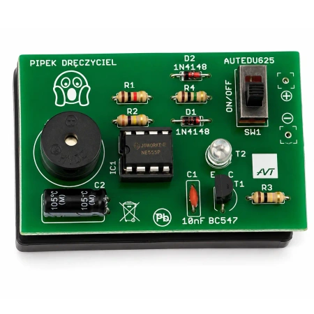 Pipek dręczyciel. Zabawny projekt elektroniczny z generatorem pisków. Zestaw DIY do nauki lutowania AVT EDU625