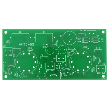 Przedwzmacniacz lampowy stereo zasilany niskim napięciem - PCB do projektu AVT 5493